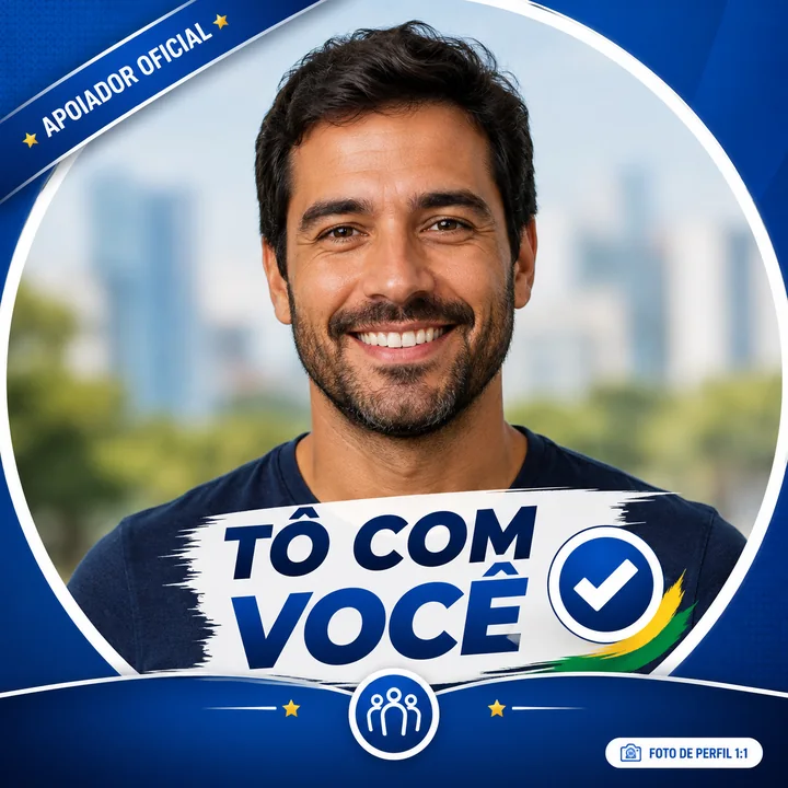 Exemplo de foto de perfil com moldura